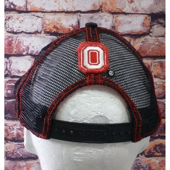 Ohio State Buckeyes Mascot Brutus Embroidered Mesh Snapback Hat Trucker Cap - Picture 3 of 7